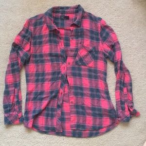 Pink plaid GAP button-front in size M